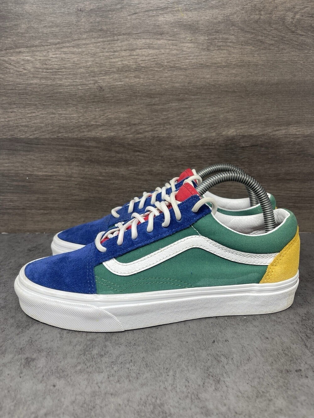 Vans Old Skool Gold Coast Blue Green Yellow Womens Size 7.5 Skate Shoes